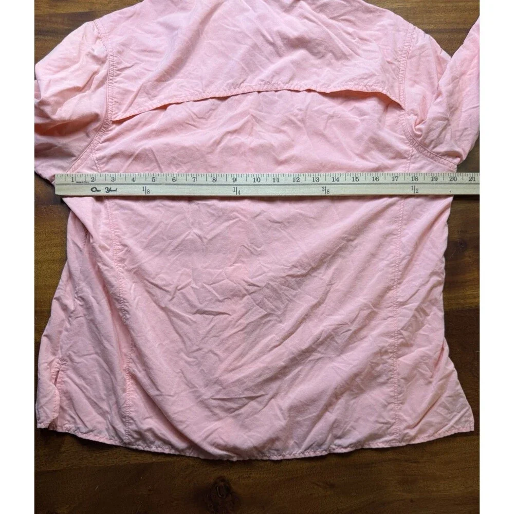 Solumbra Pink Sun Protective Long Sleeve Button Up Shirt Women Size M Mesh Vent